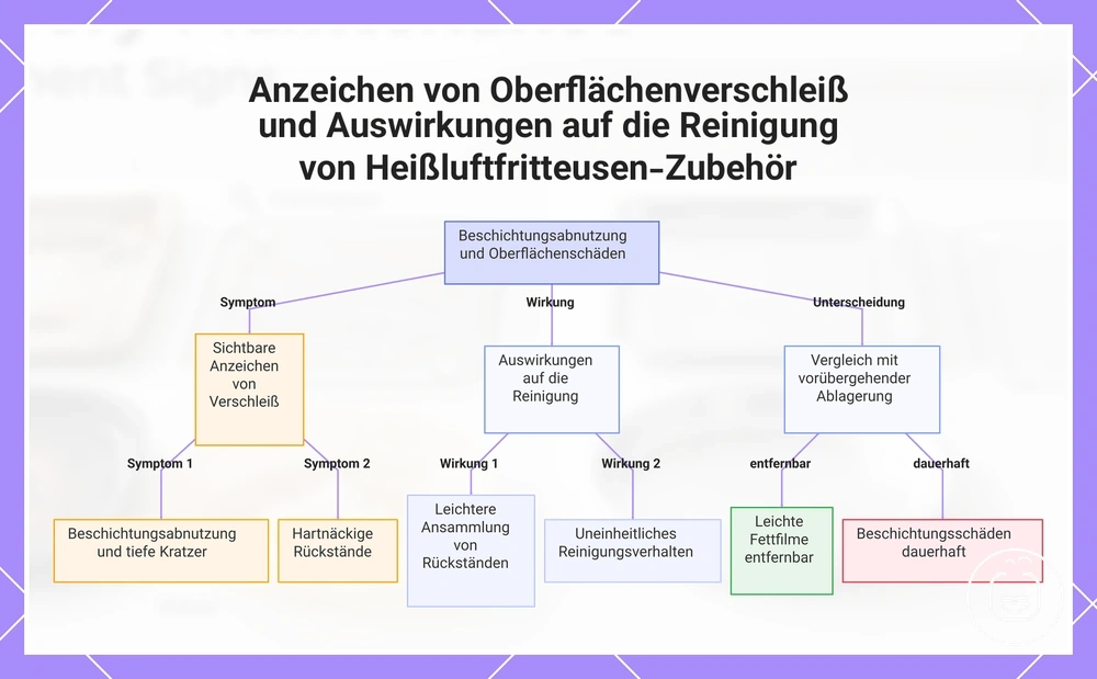 Anzeichen von Oberflächenverschleiß und Auswirkungen auf die Reinigung von Heißluftfritteusen-Zubehör