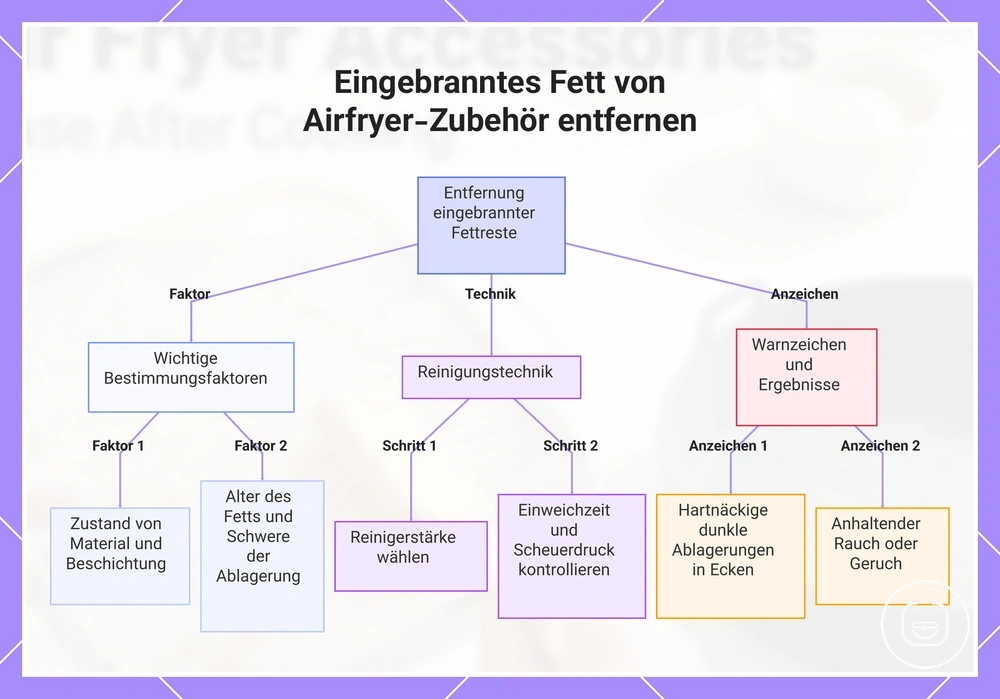 Eingebranntes Fett von Airfryer-Zubehör entfernen
