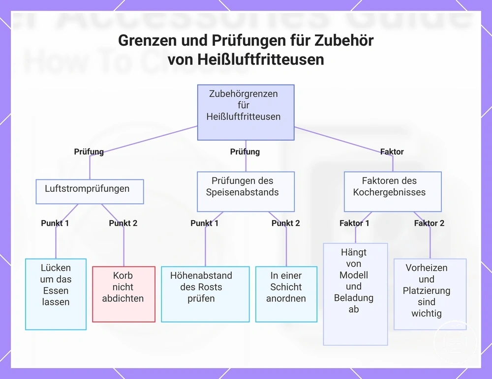 Grenzen und Prüfungen für Zubehör von Heißluftfritteusen