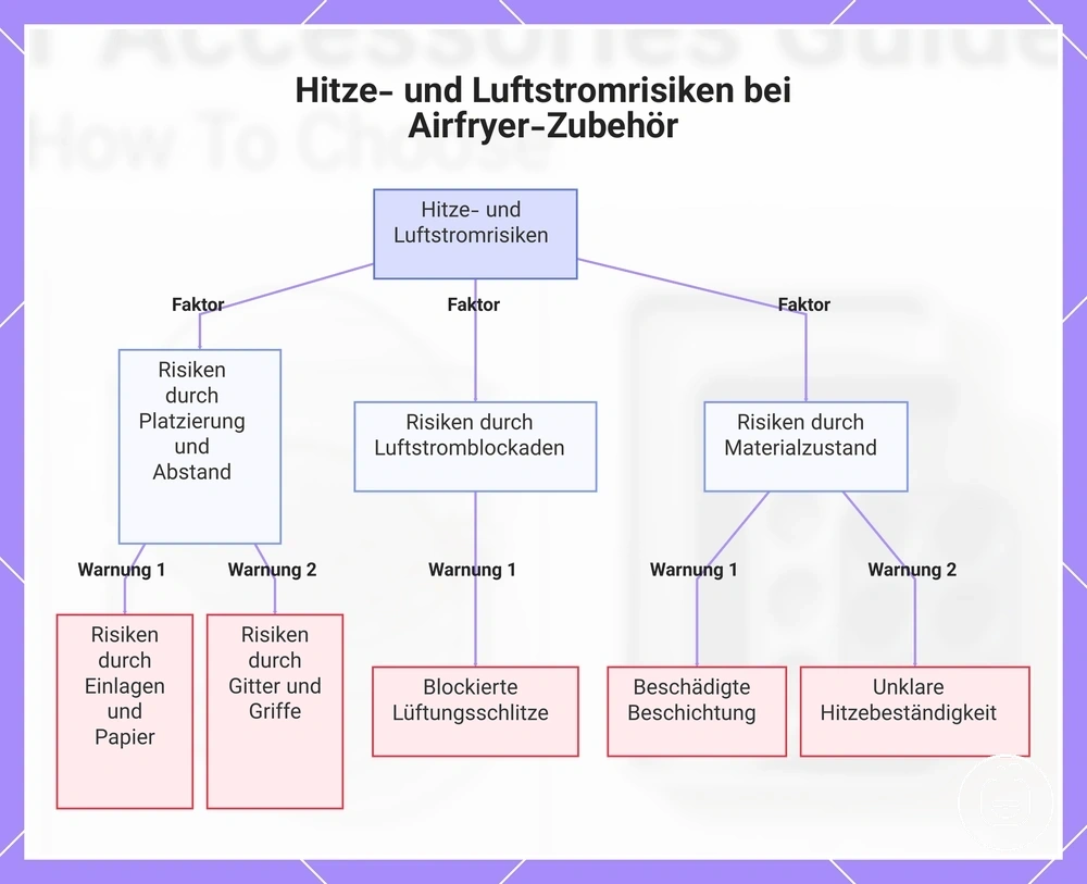 Hitze- und Luftstromrisiken bei Airfryer-Zubehör