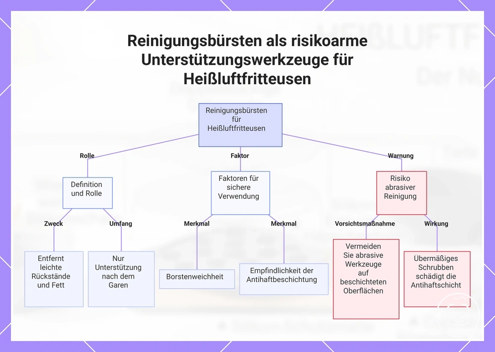 Reinigungsbürsten als risikoarme Unterstützungswerkzeuge für Heißluftfritteusen