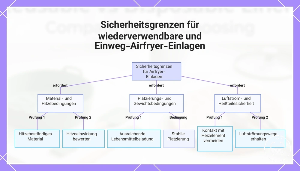 Sicherheitsgrenzen für wiederverwendbare und Einweg-Airfryer-Einlagen