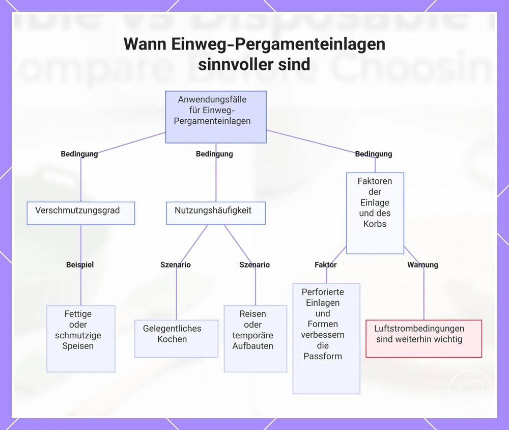Wann Einweg-Pergamenteinlagen sinnvoller sind
