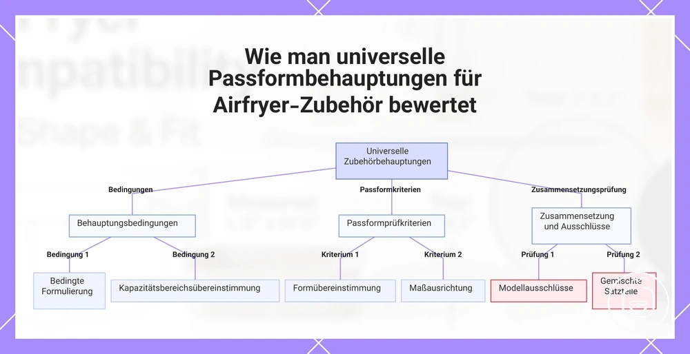 Wie man universelle Passformbehauptungen für Airfryer-Zubehör bewertet
