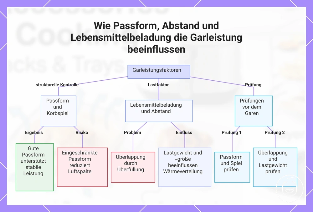 Wie Passform, Abstand und Lebensmittelbeladung die Garleistung beeinflussen