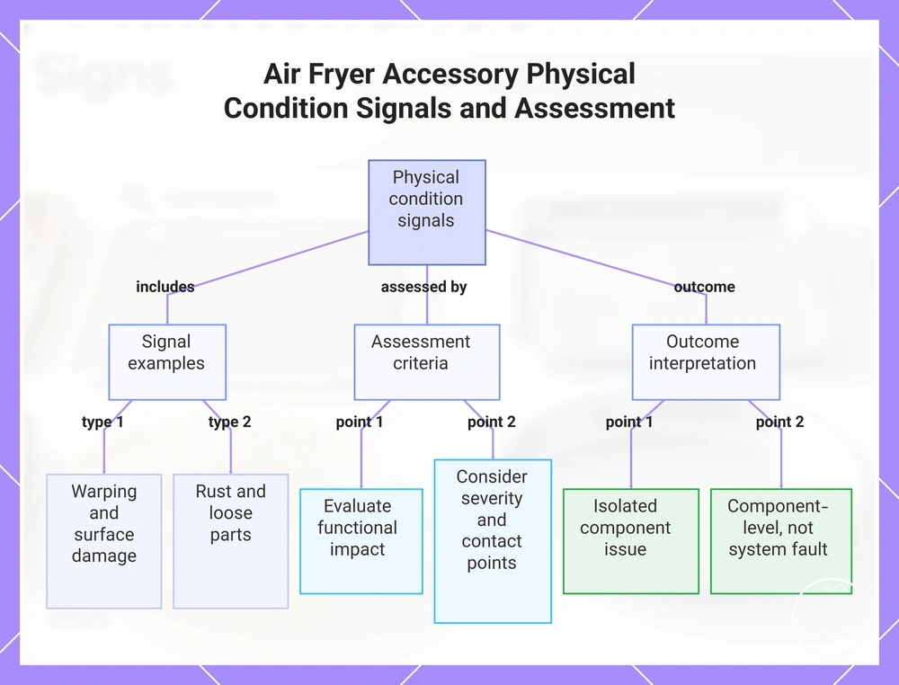 Air Fryer Accessory Physical Condition Signals and Assessment