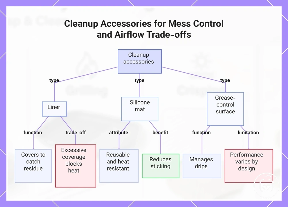 Cleanup Accessories for Mess Control and Airflow Trade-offs