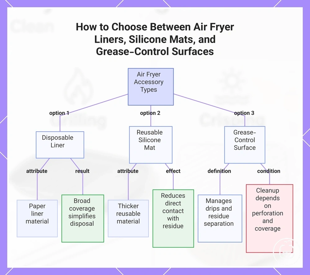 How to Choose Between Air Fryer Liners, Silicone Mats, and Grease-Control Surfaces