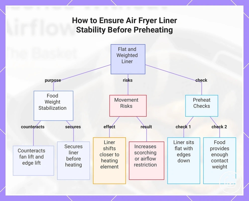 How to Ensure Air Fryer Liner Stability Before Preheating