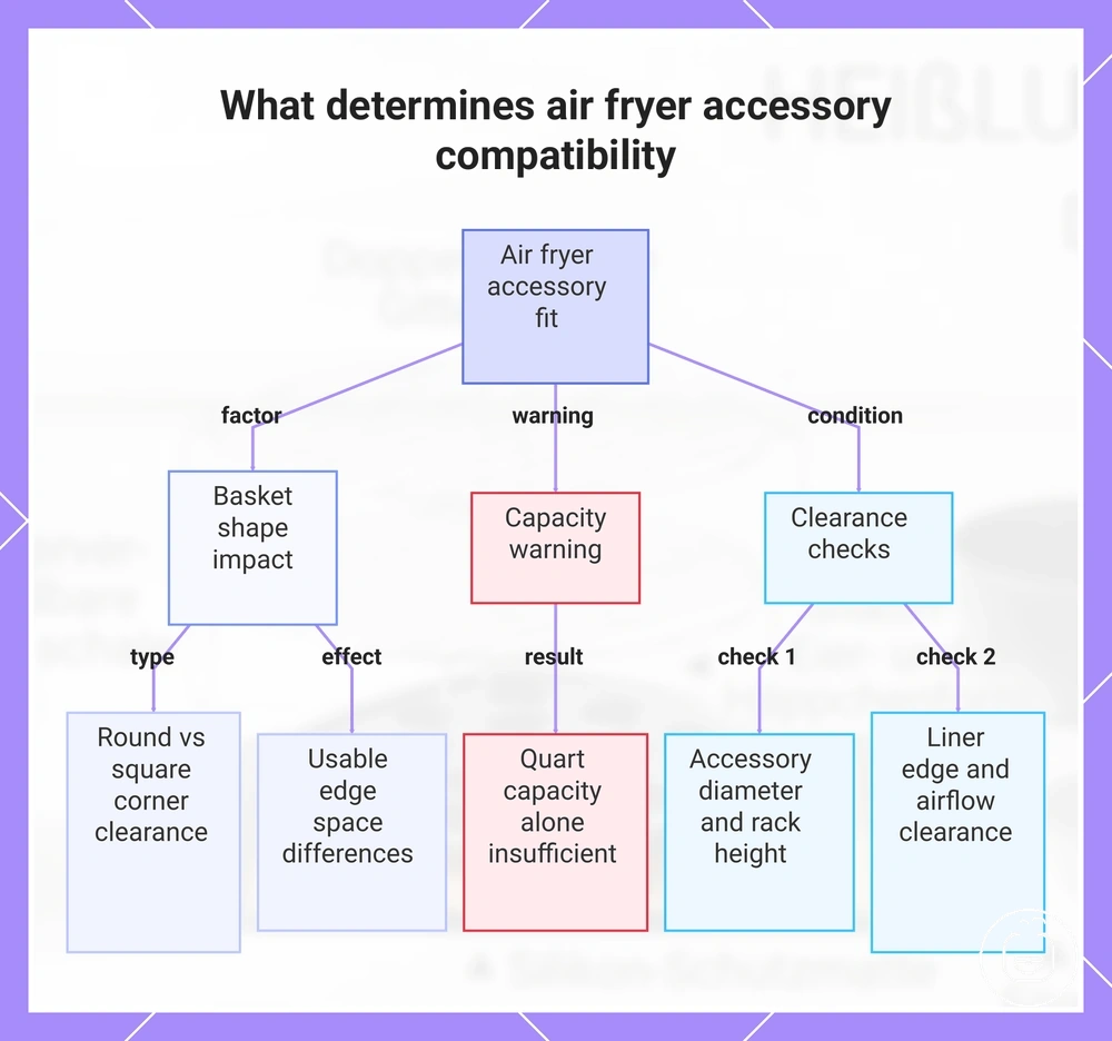 What determines air fryer accessory compatibility