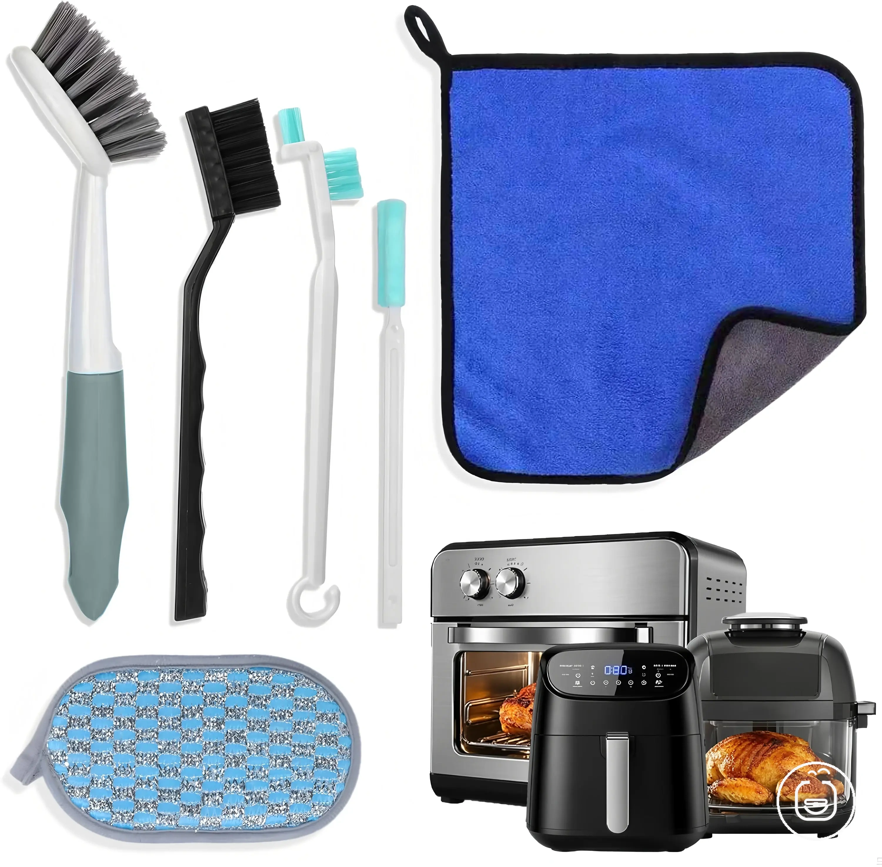 Kit de seis cepillos de limpieza para accesorios de cocina y freidora de aire