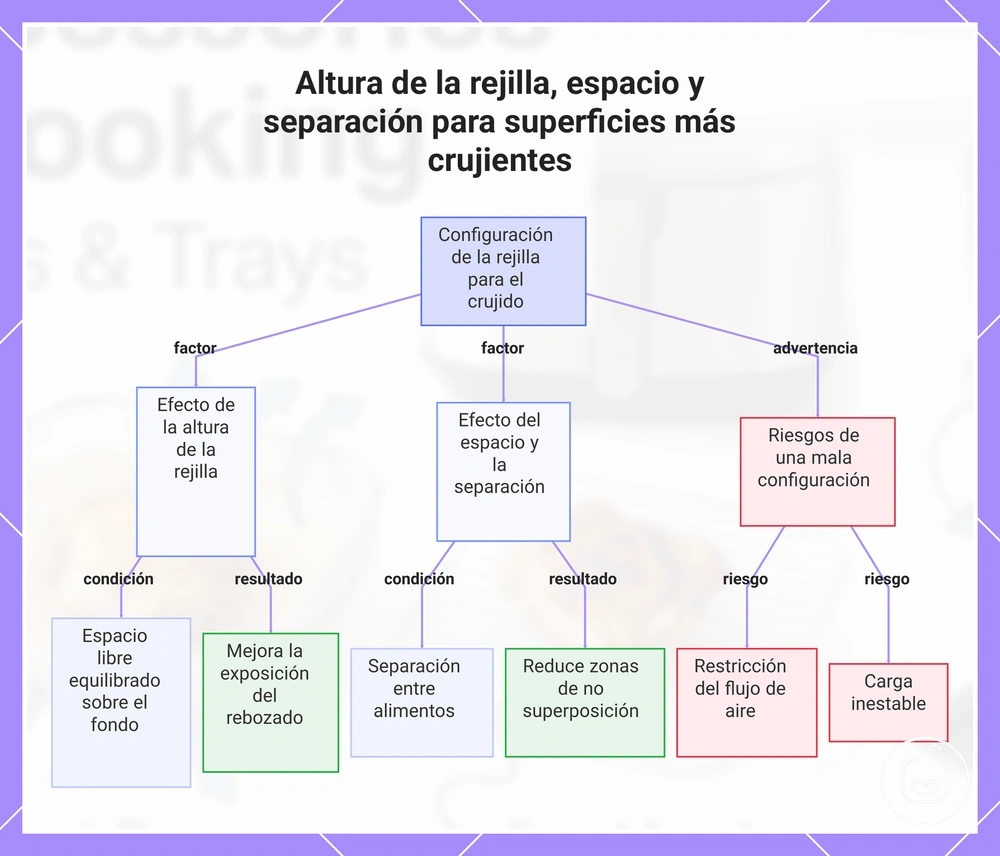 Altura de la rejilla, espacio y separación para superficies más crujientes