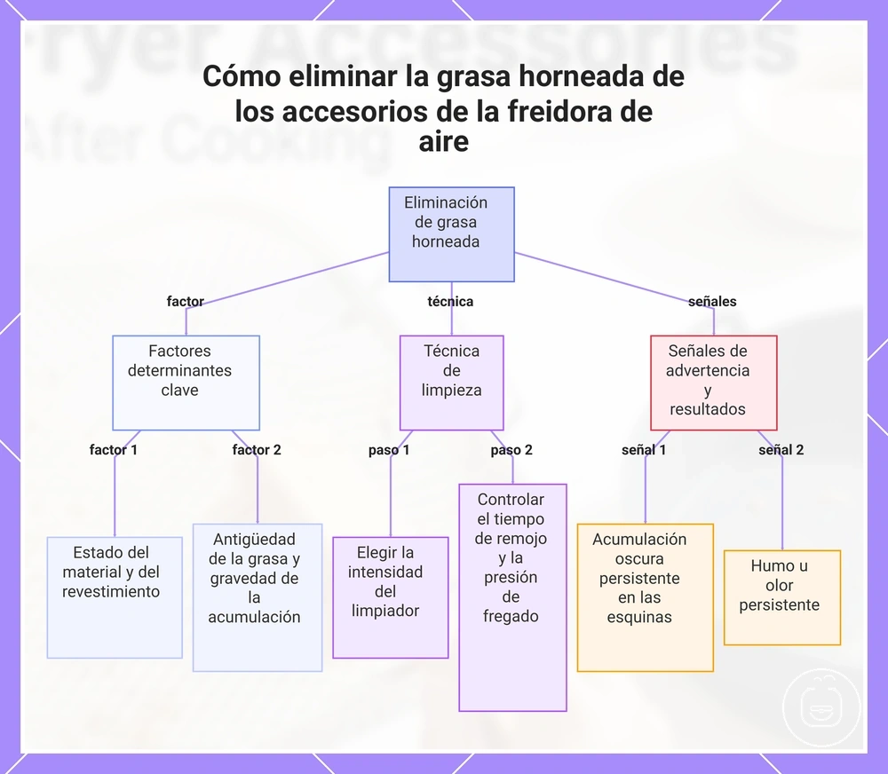 Cómo eliminar la grasa horneada de los accesorios de la freidora de aire