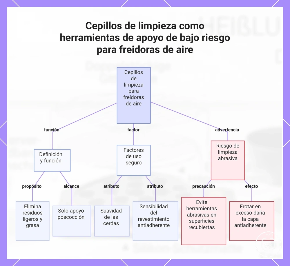 Cepillos de limpieza como herramientas de apoyo de bajo riesgo para freidoras de aire