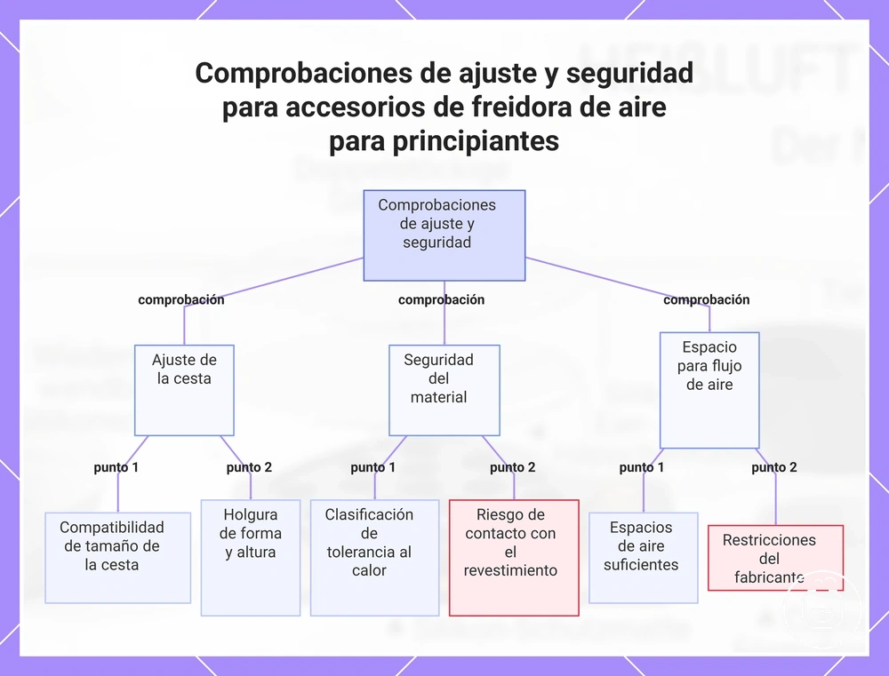Comprobaciones de ajuste y seguridad para accesorios de freidora de aire para principiantes