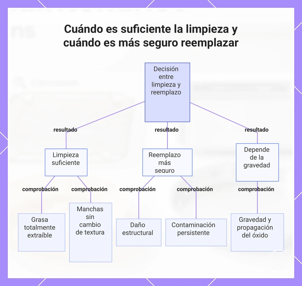 Cuándo es suficiente la limpieza y cuándo es más seguro reemplazar