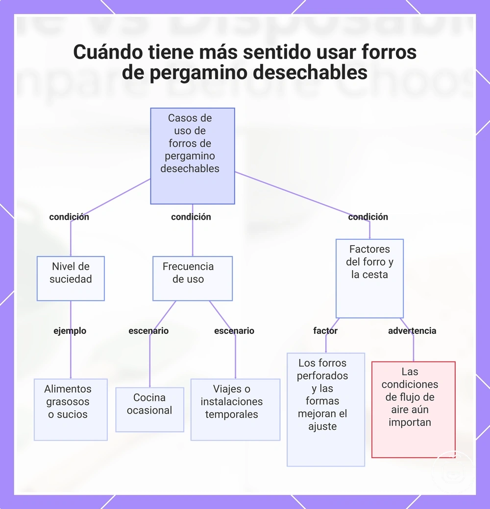 Cuándo tiene más sentido usar forros de pergamino desechables