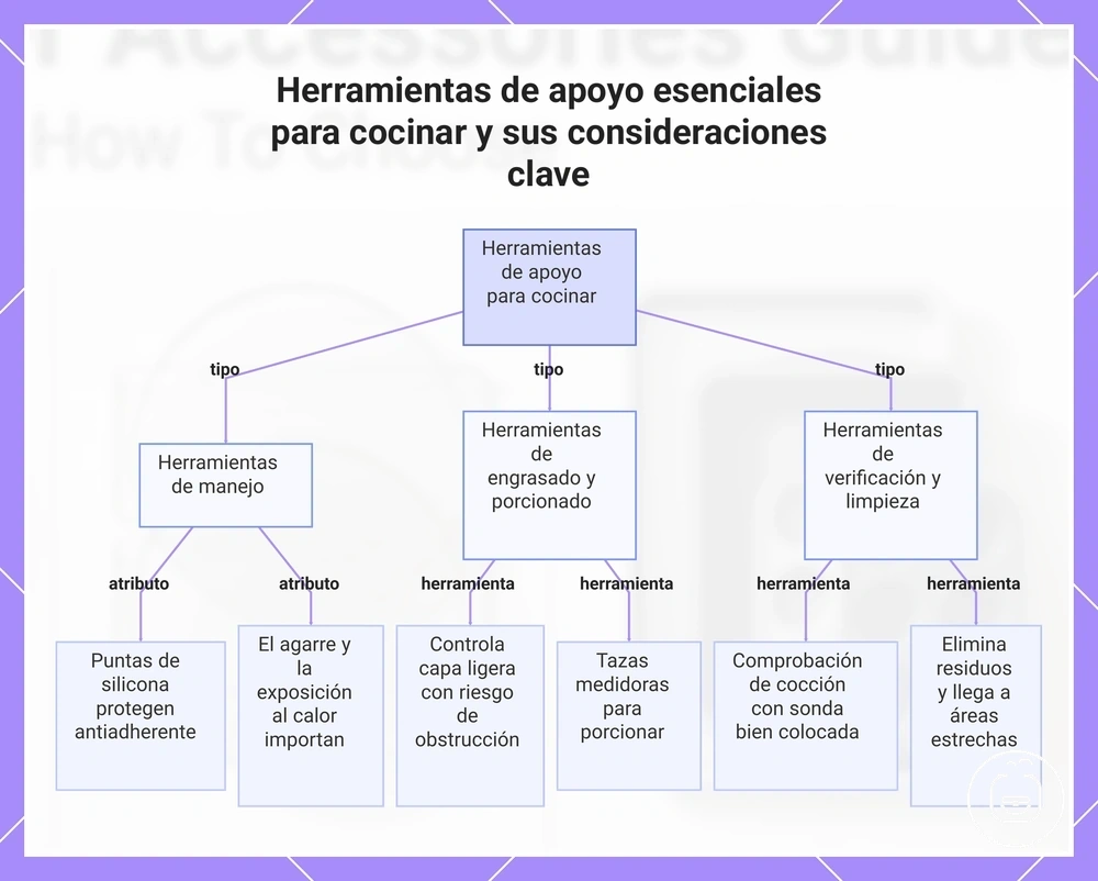 Herramientas de apoyo esenciales para cocinar y sus consideraciones clave