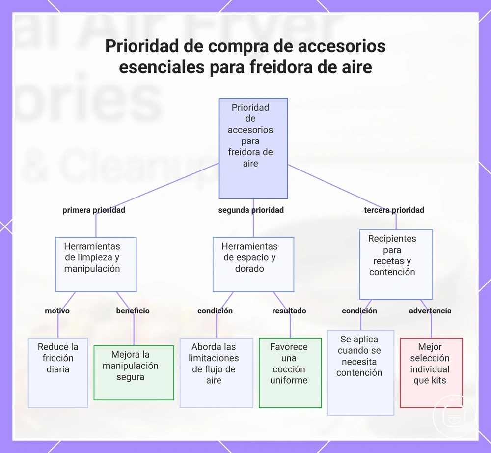 Prioridad de compra de accesorios esenciales para freidora de aire