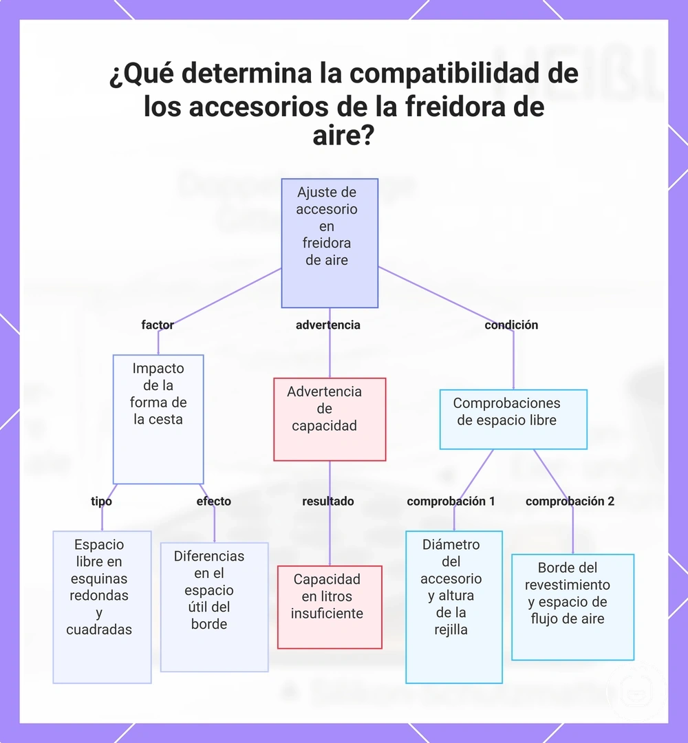 ¿Qué determina la compatibilidad de los accesorios de la freidora de aire?
