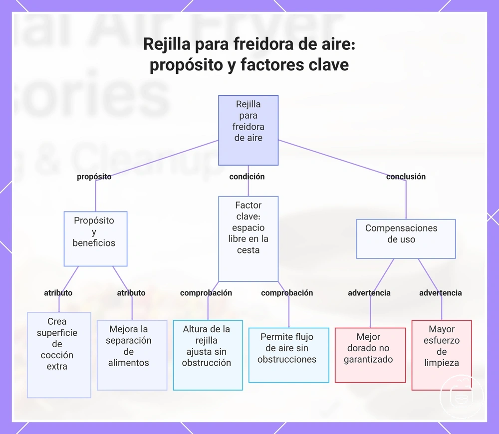 Rejilla para freidora de aire: propósito y factores clave