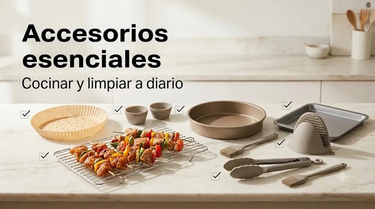 Accesorios esenciales para freidora de aire seleccionados para cocinar a diario y limpiar con facilidad