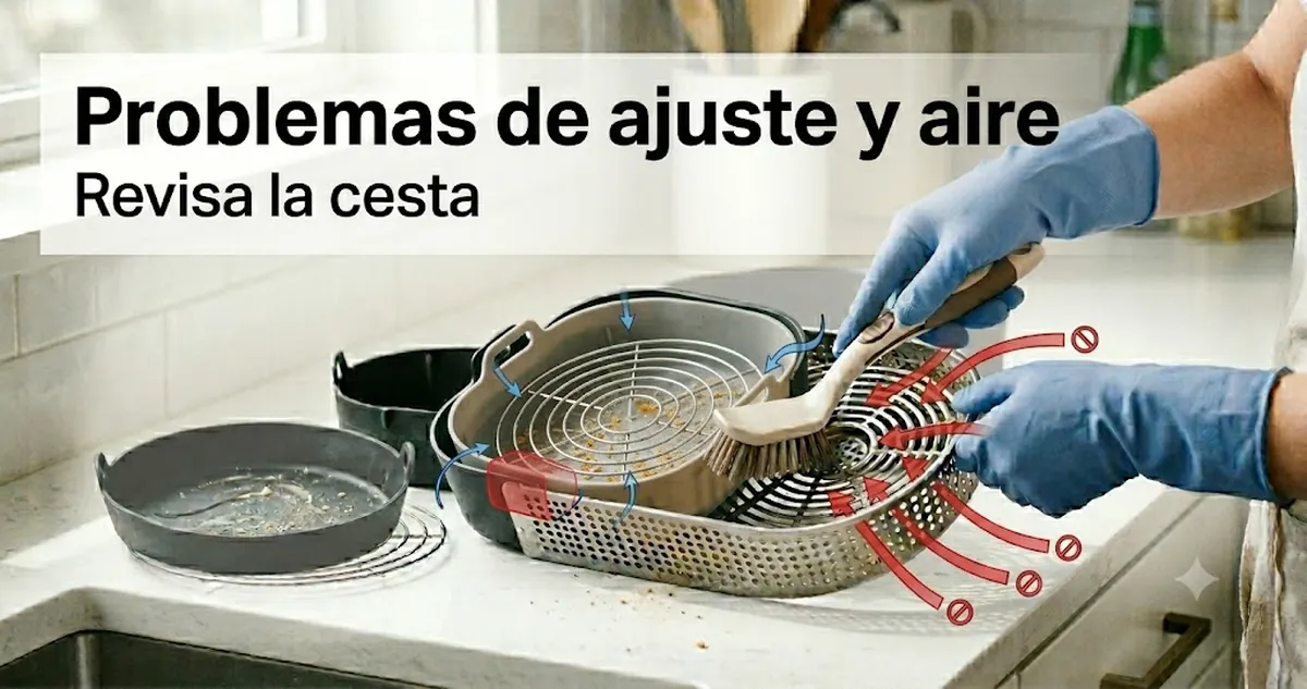 Problemas de ajuste y flujo de aire con un revestimiento y una rejilla dentro de la cesta