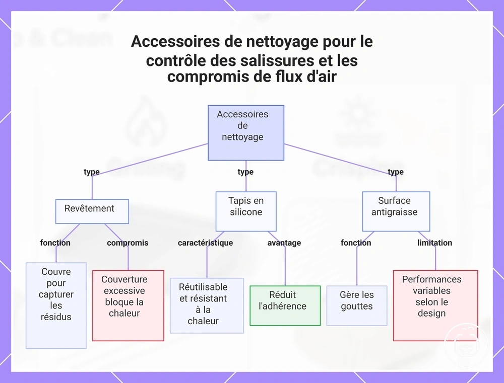 Accessoires de nettoyage pour le contrôle des salissures et les compromis de flux d'air