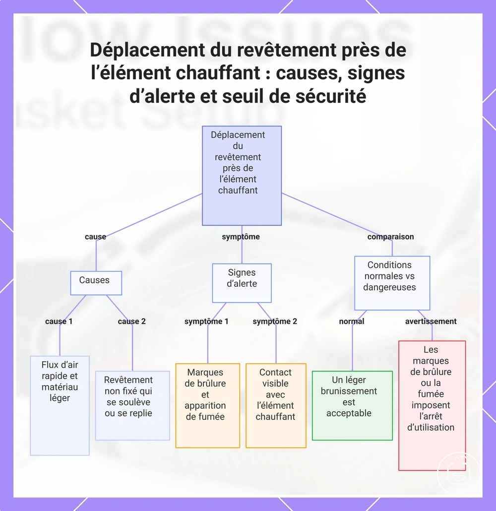 Déplacement du revêtement près de l’élément chauffant : causes, signes d’alerte et seuil de sécurité