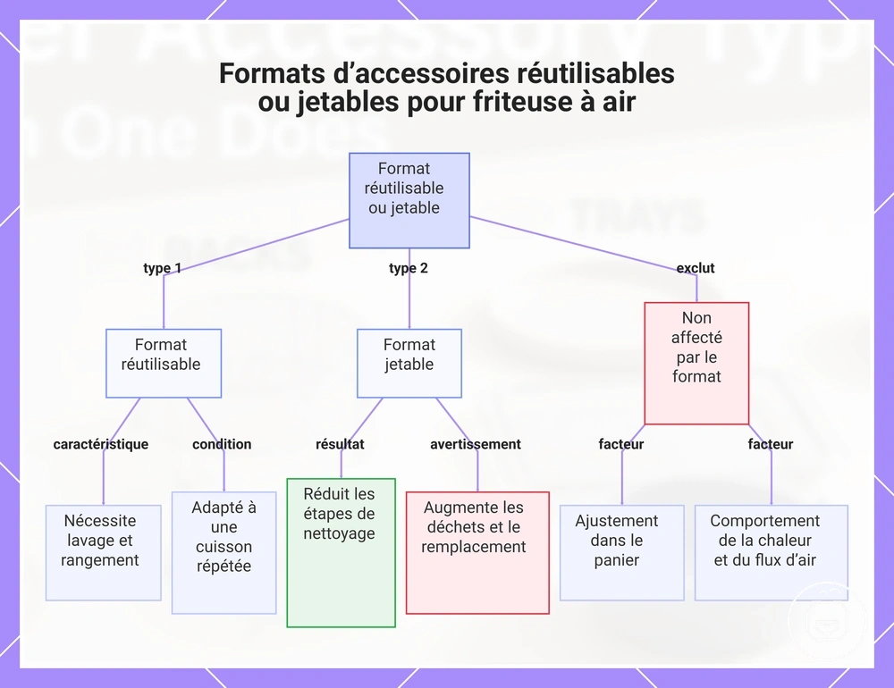 Formats d’accessoires réutilisables ou jetables pour friteuse à air