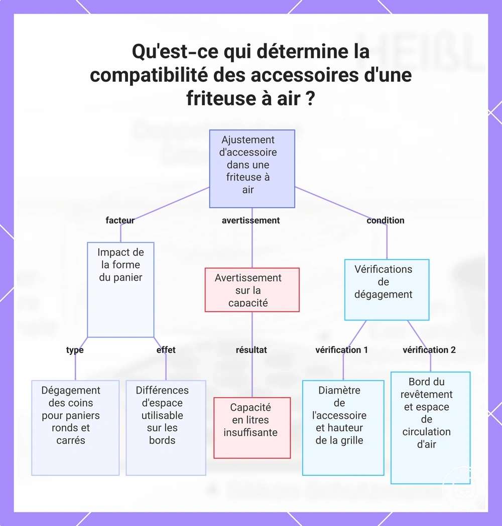 Qu'est-ce qui détermine la compatibilité des accessoires d'une friteuse à air ?