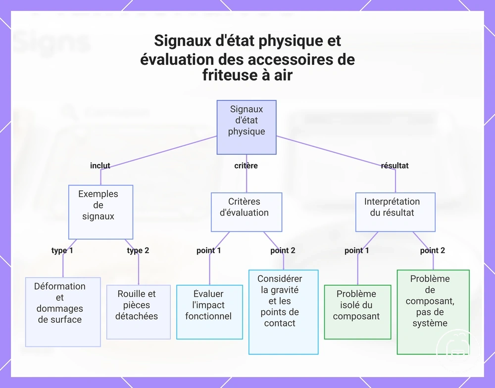 Signaux d'état physique et évaluation des accessoires de friteuse à air