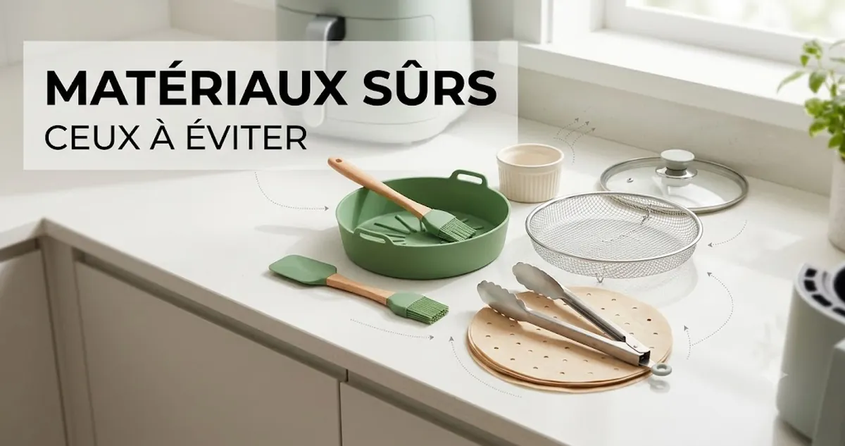 Accessoires pour friteuse sans huile en silicone, acier inoxydable, papier cuisson et autres matériaux résistants à la chaleur