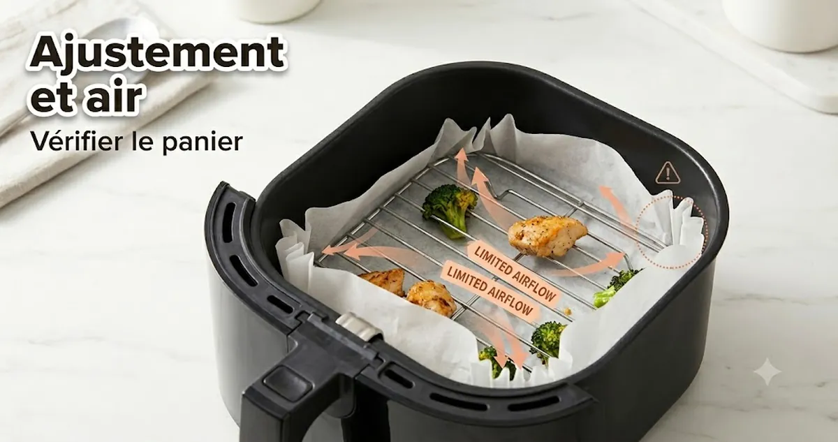 Problèmes d’ajustement et de circulation de l’air avec un revêtement et une grille dans le panier
