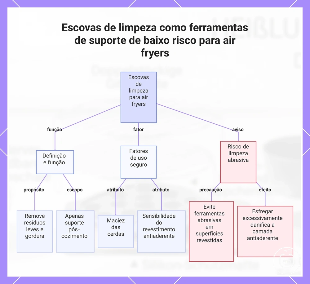 Escovas de limpeza como ferramentas de suporte de baixo risco para air fryers