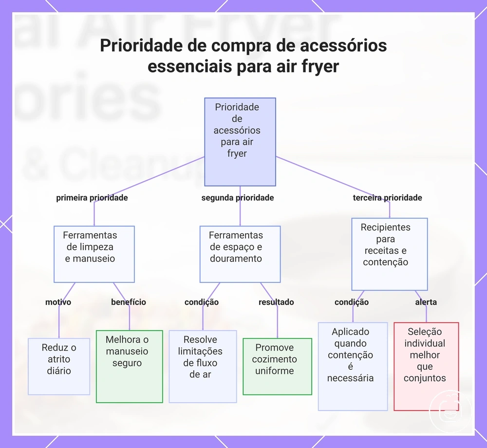 Prioridade de compra de acessórios essenciais para air fryer