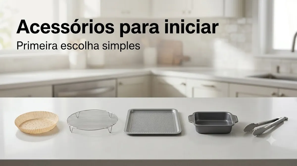 Acessórios básicos para air fryer preparados para uma primeira escolha simples