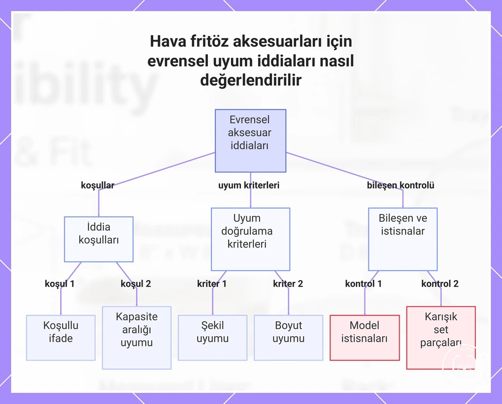 Hava fritöz aksesuarları için evrensel uyum iddiaları nasıl değerlendirilir