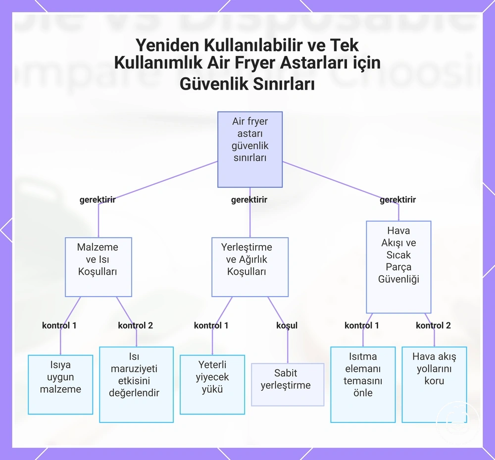 Yeniden Kullanılabilir ve Tek Kullanımlık Air Fryer Astarları için Güvenlik Sınırları